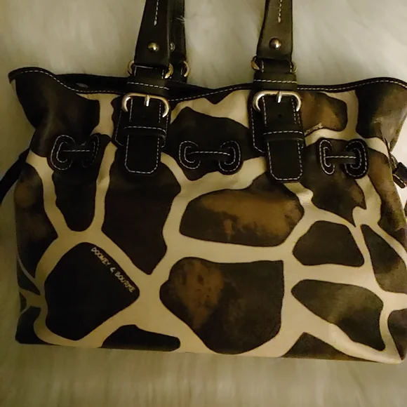 Dooney & Burke Leather Giraffe Satchel Bag - Picture 3 of 9